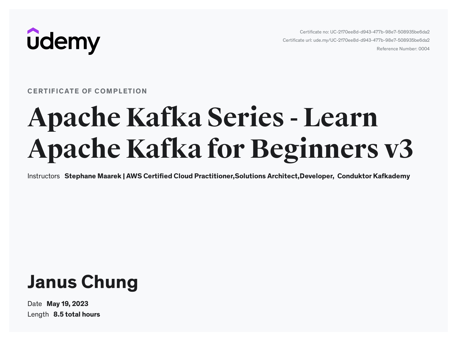 kafka beginners cert