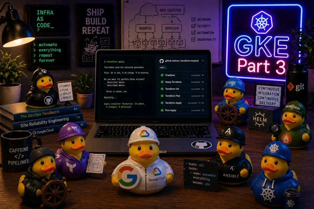 GKE - Part 3: From Local Terraform to CI: Structuring Shared and Nonprod Stacks for GKE