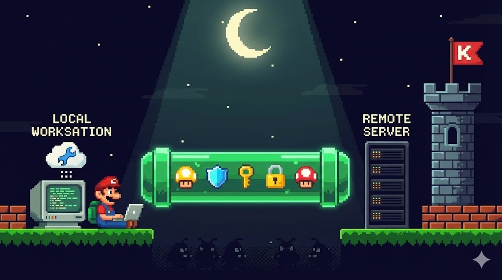 Remote accessing via the secret tunnel securely.