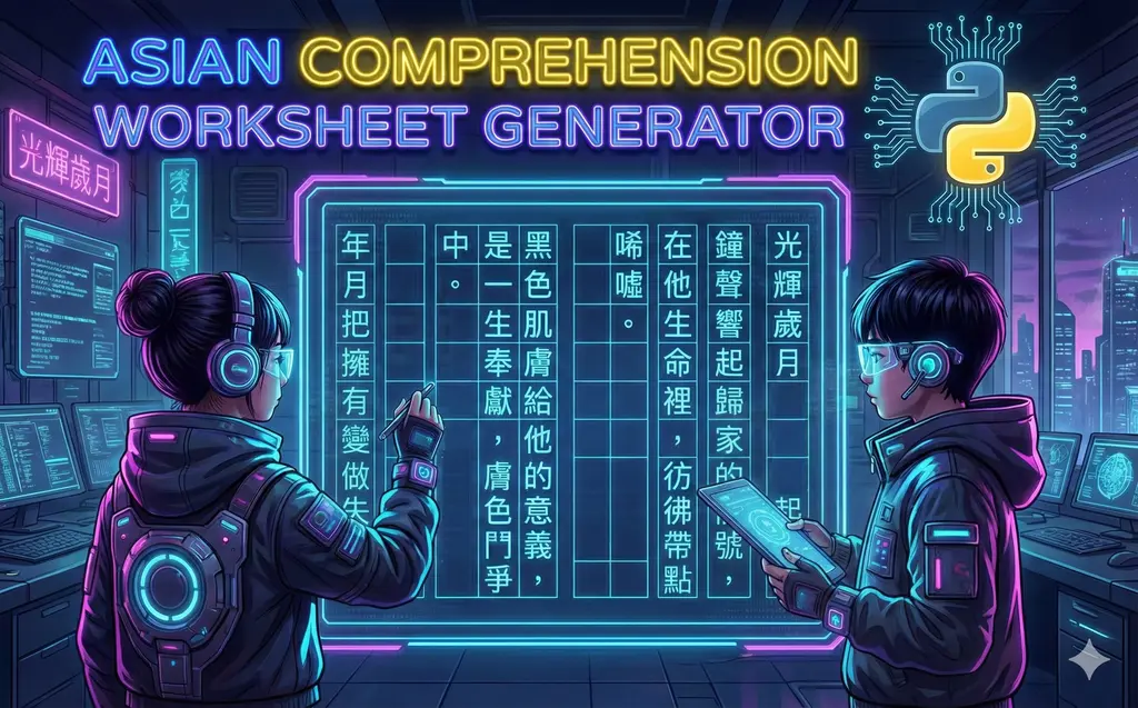 Asian Comprehension Worksheet Generator