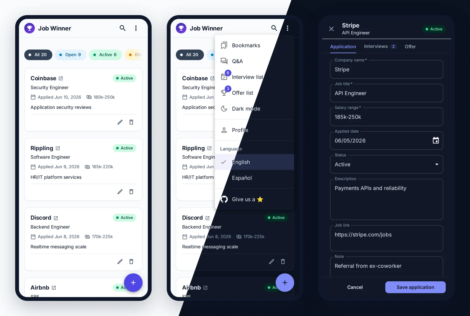 Job Winner on mobile